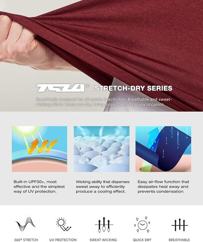 قميص جولف نسائي كاجوال بأكمام قصيرة من TSLA، قمصان بولو رياضية قابلة للتمدد بعامل حماية من الأشعة فوق البنفسجية، قمصان بولو سريعة الجفاف ماصة للرطوبة in Saudi Arabia