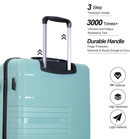 Tripcomp Luggage 3 Piece Sets Suitcase Set with Double Spinner Wheels, Lightweight Carry On Hardside Travel Luggage with TSA Lock, (20/24/28) (Light Green) in Saudi Arabia