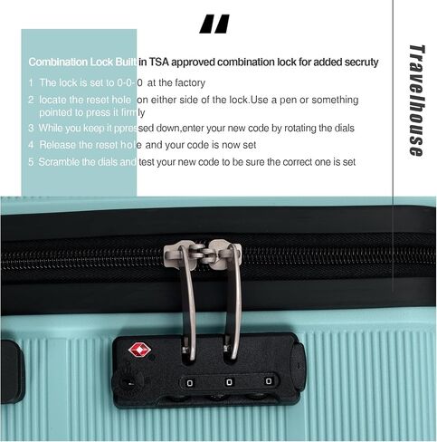 Tripcomp Luggage 3 Piece Sets Suitcase Set with Double Spinner Wheels, Lightweight Carry On Hardside Travel Luggage with TSA Lock, (20/24/28) (Light Green) in Saudi Arabia