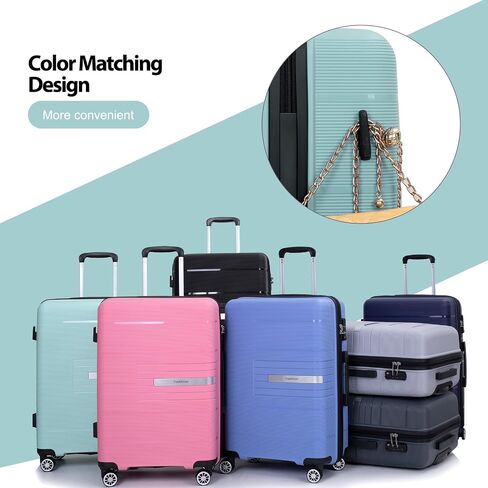 Tripcomp Luggage 3 Piece Sets Suitcase Set with Double Spinner Wheels, Lightweight Carry On Hardside Travel Luggage with TSA Lock, (20/24/28) (Light Green) in Saudi Arabia