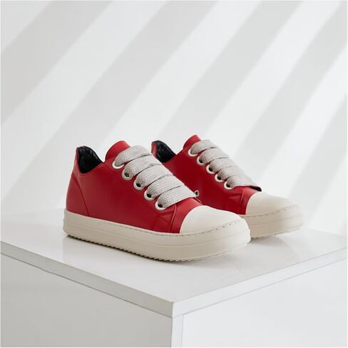 NIYAOSM Women's Low Top Sneakers Fashion Leather Platform Thick Strap Walking Shoes Unisex Comfy Casual Canvas/PU Trainers in Saudi Arabia