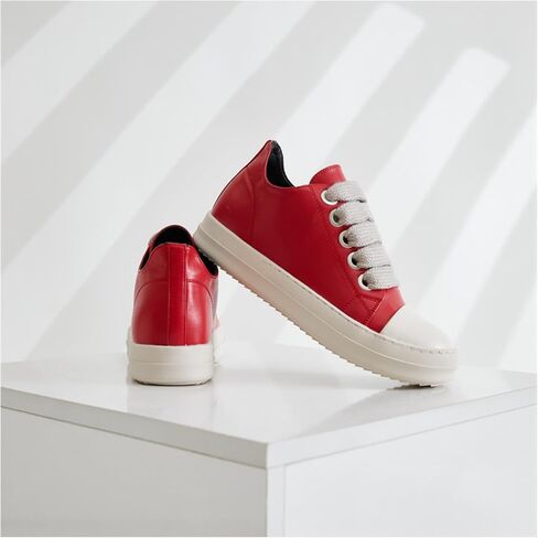 NIYAOSM Women's Low Top Sneakers Fashion Leather Platform Thick Strap Walking Shoes Unisex Comfy Casual Canvas/PU Trainers in Saudi Arabia