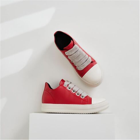 NIYAOSM Women's Low Top Sneakers Fashion Leather Platform Thick Strap Walking Shoes Unisex Comfy Casual Canvas/PU Trainers in Saudi Arabia