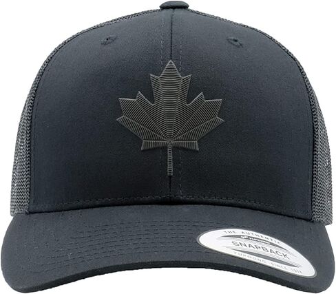 TP THE PRIDE Canada Hat Premium 3D Patch Trucker Hat, Snapback Cap Handmade in USA with Imported Goods (CA6606BK-BlackMaple) in Saudi Arabia