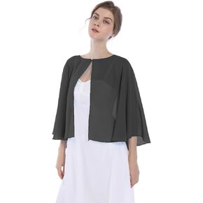 Baoqiya Shawls and Wraps for Dresses Chiffon Capelet Bridal Capes Soft Women Accessories Cover Up