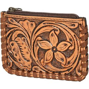 American Darling Floral Tooled Coin Purse, Brown, 3.5X5, Adbg536br in Kuwait