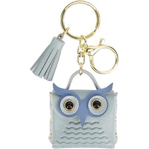 CAIRIAC Mini Coin Purse Keychain Cute Owl Backpack Change Wallet Bags Jewelry Pouch with Keyring for Women Storage Coins, Wireless Earbuds, Rings, Earrings (Khaki) in Kuwait