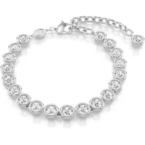 Swarovski Imber Tennis Bracelet, Round cut, Clear, Rhodium Finished in Saudi Arabia