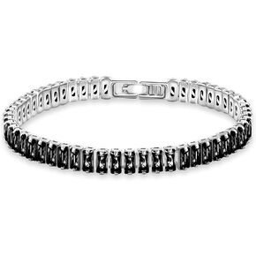 Uloveido Womens Baguette Cut Cubic Zirconia Eternity Bracelet Crystal Tennis Bracelets 17cm / 19cm