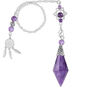 Yatming 12 وجه البندول الكريستال للتغطيس العرافة، قلادة حجر مزدوج مدبب للشفاء التأمل الريكي in Kuwait