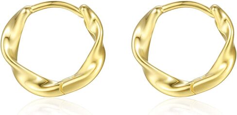 صغيرة تشيكوسلوفاكيا Huggies | أقراط صغيرة من الفضة الإسترليني عيار 925 | أقراط هوجي هوب الغضروف من الفضة الاسترليني in Kuwait