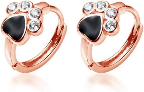 لطيف جرو مخلب طباعة صغيرة النائمة هوب أقراط الفضة الاسترليني للنساء في سن المراهقة الفتيات وهمية تشيكوسلوفاكيا الماس جميل الحيوان الكلب القط Huggie الأطواق المستديرة القرط عشاق الحيوانات الأليفة الهدايا هيبوالرجينيك in Kuwait