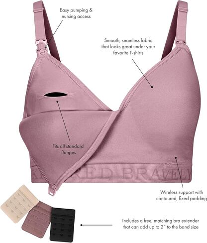 Kindred Bravely Sublime Contour Hands Free Pumping & Nursing Bra | Everyday, Seamless Maternity T-Shirt Bra in Saudi Arabia