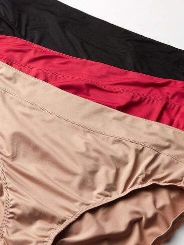 Warner's womens Blissful Benefits By Warner's No Muffin Tailored Hi-cut Panties Multipack Underwear, Black/Toasted Almond/Vivacious, Small US in Saudi Arabia