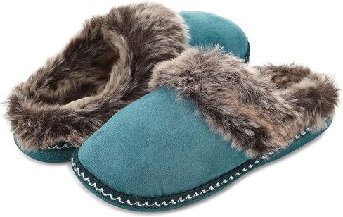 شبشب منزل فلوبي للنساء، شبشب نسائي مبطن بفرو الأزتيك، إسفنج مريح ذو ذاكرة مريحة مع نعل داخلي وخارجي مضاد للانزلاق in Kuwait