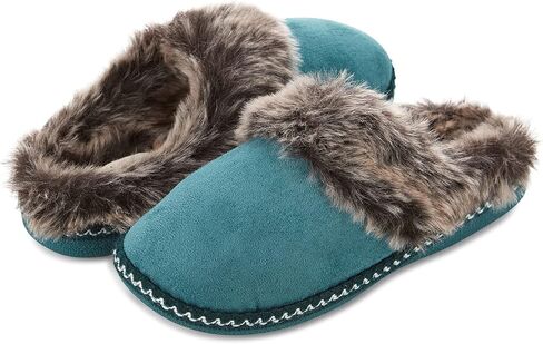 شبشب منزل فلوبي للنساء، شبشب نسائي مبطن بفرو الأزتيك، إسفنج مريح ذو ذاكرة مريحة مع نعل داخلي وخارجي مضاد للانزلاق in Kuwait