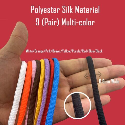 GxxBxx 9 أزواج من أربطة الأحذية الرياضية نصف المستديرة لأحذية كرة السلة/الأحذية الرياضية/الأحذية الطويلة/الأحذية الكاجوال in Kuwait