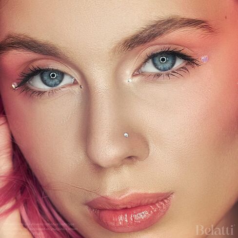 BELATTI 6 قطع من حلقات الأنف الجراحية الفولاذية للنساء والرجال - مجموعة زركونيا مكعبة 2 مم تشيكوسلوفاكيا - شريط دفع لا يسبب الحساسية - حلقة أنف مستقيمة - دبوس عظمة مجوهرات ثقب الأنف (اختر المقياس - اللون - الجوهرة) in Kuwait