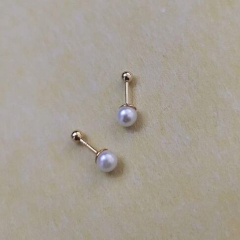 Simulated Pearl Small Cartilage Stud Earrings for Women Girls Mini 20G Barbell Piercing Sleeper Screwed Ball Upper Helix 925 Sterling Silver Gold Conch Dainty Cute Tragus Hypoallergenic Teens in Saudi Arabia