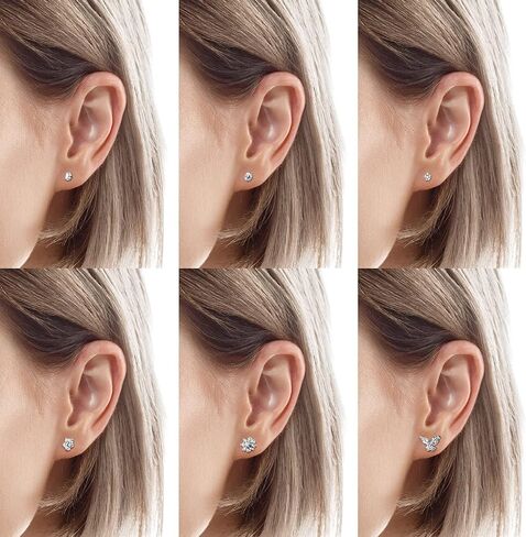 ZZHDCC 16G إلى الأمام اللولب الغضروف أقراط للنساء الجراحية الصلب Labret الشفاه الجسم مجوهرات مكعب زركونيا فراشة زهرة نجمة القلب روك Daith محارة الزنمة الثقب in Kuwait