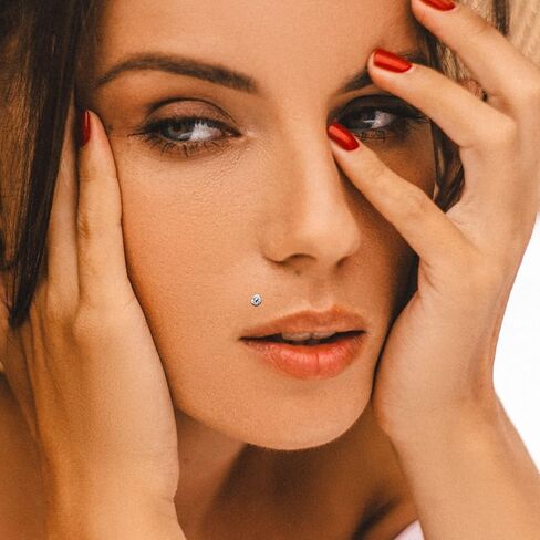 ZZHDCC 16G إلى الأمام اللولب الغضروف أقراط للنساء الجراحية الصلب Labret الشفاه الجسم مجوهرات مكعب زركونيا فراشة زهرة نجمة القلب روك Daith محارة الزنمة الثقب in Kuwait