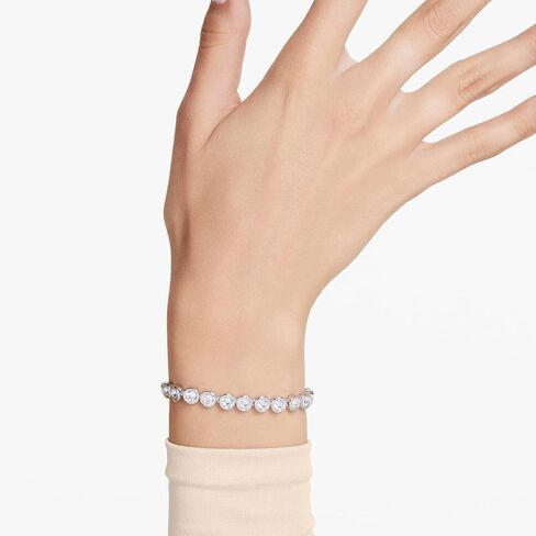Swarovski Imber Tennis Bracelet, Round cut, Clear, Rhodium Finished in Saudi Arabia