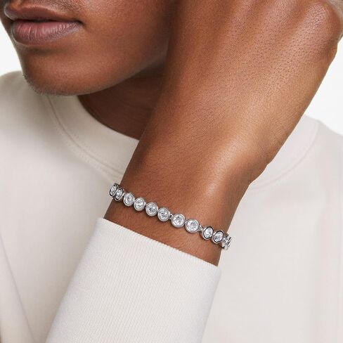 Swarovski Imber Tennis Bracelet, Round cut, Clear, Rhodium Finished in Saudi Arabia