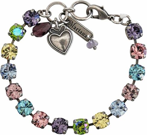 سوار كريستال بأشكال كلاسيكية من ماريانا سيلفرتون، 7 بوصة بألوان قوس قزح باستيل متعدد الألوان 4252 88 in Kuwait