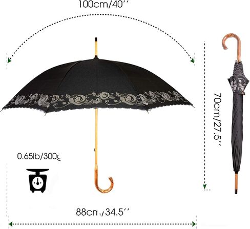 Kung Fu Smith Retro Sun UV Protection Parasol Umbrella for Women, Vintage Anti UV Wooden Hook Handle Rain Umbrella in Saudi Arabia