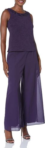Le Bos Women's Missy 3 Piece Stretch Crinkle Pant Set in Saudi Arabia