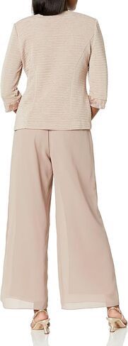 Le Bos Women's Missy 3 Piece Stretch Crinkle Pant Set in Saudi Arabia