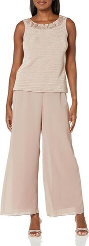 Le Bos Women's Missy 3 Piece Stretch Crinkle Pant Set in Saudi Arabia