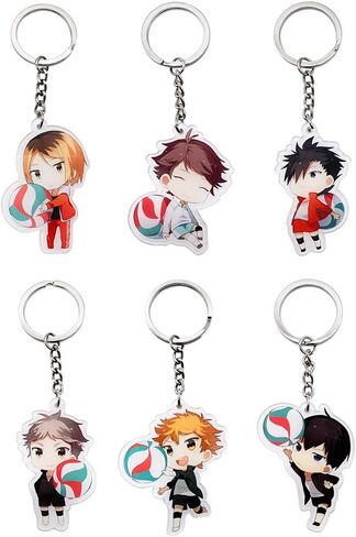 سلاسل مفاتيح من هايكيو، 6 قطع من سلاسل مفاتيح انيمي لطيفة للاطفال والبنات والاولاد، هدايا عيد الميلاد، 6 قطع، 6 قطع (عبوة من قطعة واحدة), عبوة من 6 قطع. in Kuwait