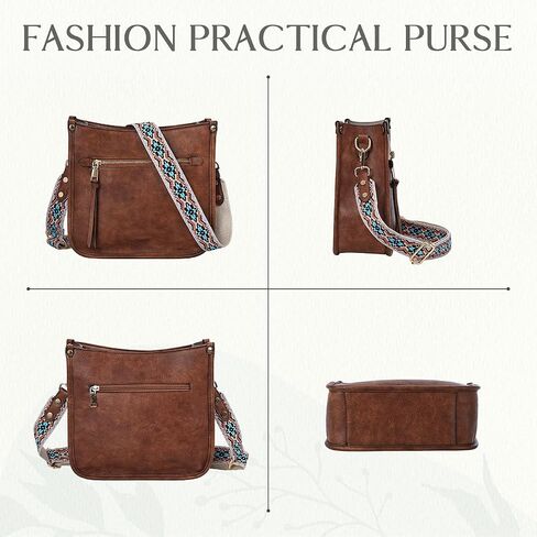 VASCHY Crossbody Bag Purse for Women,Fashion Vegan Leather Hobo Handbag Shoulder Bag Purse with Guitar Strap in Kuwait