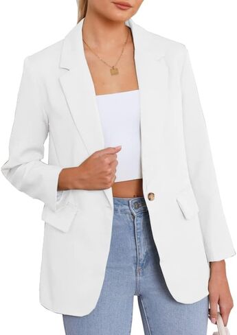 سترات نسائية كاجوال مفتوحة من الأمام وأكمام طويلة وأزرار للعمل والمكتب مع جيوب in Kuwait