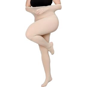 جوارب طويلة من DancMolly بمقاس كبير للنساء، جوارب طويلة من النايلون شبه غير الشفاف بخصر عالٍ