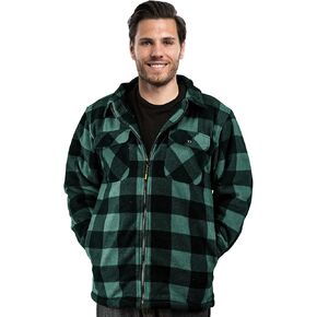 TrailCrest Men's Heavy Fleece Sherpa Lined Shirt Jacket, Warm Full Zip Outdoorsman Buffalo Plaid in Kuwait