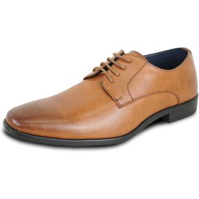 ALLURE-SUITS & TUXEDOS Men Genuine Leather Fashion Dress Shoe AL03 Classic Lace Up Oxford Formal Tuxedo for Wedding Prom Party Uniform Formal Event Black Cognac Size from 6 to 16
