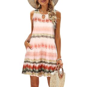 SimpleFun Summer Dresses for Women 2024 Beach Floral Tshirt Sundresses Casual Boho Dress with Pockets in Kuwait