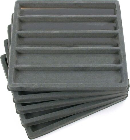 FindingKing 5 Gray 5 Slot 1/2 Size Jewelry Display Tray Inserts in Saudi Arabia