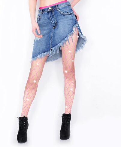 Benefeet Sox إمرأة حجر الراين شباك صيد بريق البريق شبكة صيد السمك الجوارب مثير عالية الخصر جوارب شبكية بقماش شفاف جوارب طويلة in Saudi Arabia