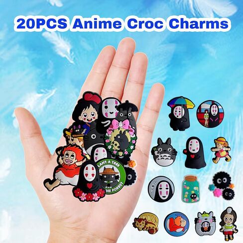Yezmo 20PCS Shoe Charms, Anime Shoe Charms for Girls Boys Teens Cute Cartoon Shoe Charms Women Shoe Charms for Bubble Slides Sandals Clogs Wristband Bracelet and Party Favor Birthday Gifts in Kuwait