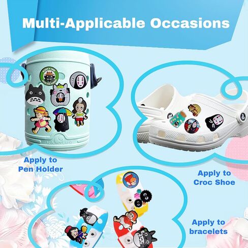 Yezmo 20PCS Shoe Charms, Anime Shoe Charms for Girls Boys Teens Cute Cartoon Shoe Charms Women Shoe Charms for Bubble Slides Sandals Clogs Wristband Bracelet and Party Favor Birthday Gifts in Kuwait