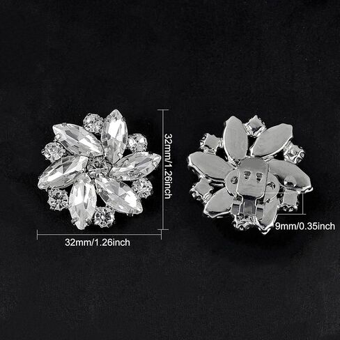 FINGERINSPIRE 2Pcs Crystal Shoe Clips Rhinestone Crystal Metal Shoe Clips Wedding Bridal Shoe Buckles Elegant Rhinestones Flower Clips for Jewelry Shoes Clothing Bags Hats Decor in Saudi Arabia