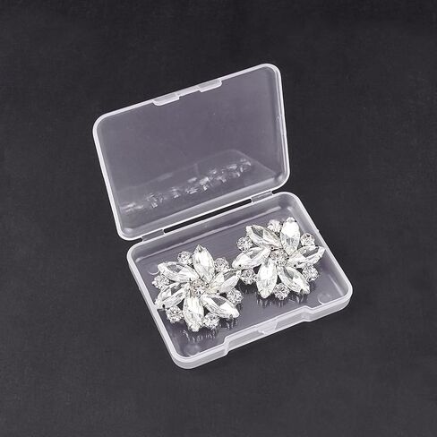FINGERINSPIRE 2Pcs Crystal Shoe Clips Rhinestone Crystal Metal Shoe Clips Wedding Bridal Shoe Buckles Elegant Rhinestones Flower Clips for Jewelry Shoes Clothing Bags Hats Decor in Saudi Arabia