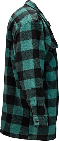 TrailCrest Men's Heavy Fleece Sherpa Lined Shirt Jacket, Warm Full Zip Outdoorsman Buffalo Plaid in Kuwait