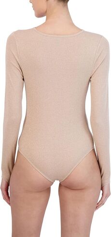 BCBGMAXAZRIA womens Long Sleeve Bodysuit Fitted Keyhole Bodycon Crew Neck One Piece in Saudi Arabia