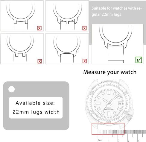 حزام ساعة مطاطي ناعم من ADDIESDIVE مقاس 22 مم، سوار مطاطي ناعم بديل سريع أسود لساعات الرجال in Kuwait