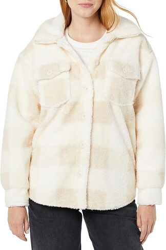 Amazon Essentials Women's Oversized Teddy Sherpa Shirt Jacket (Previously Goodthreads) in Saudi Arabia
