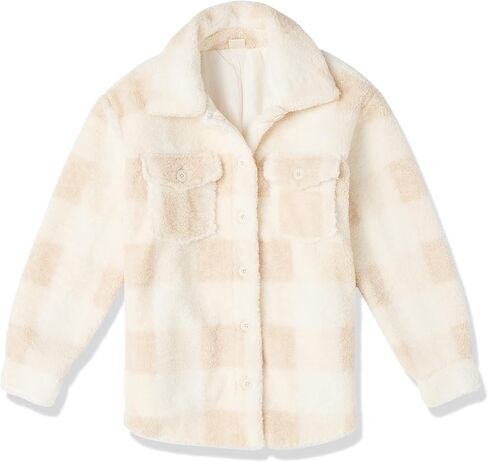 Amazon Essentials Women's Oversized Teddy Sherpa Shirt Jacket (Previously Goodthreads) in Saudi Arabia